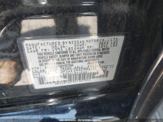 Photo 8 VIN: 3N1AB7AP9GY327244 - NISSAN SENTRA 