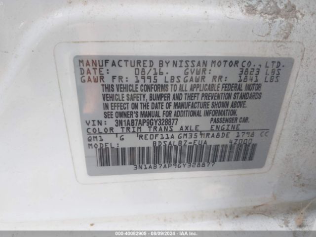 Photo 8 VIN: 3N1AB7AP9GY328877 - NISSAN SENTRA 