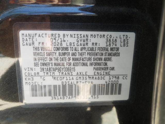 Photo 9 VIN: 3N1AB7AP9GY336915 - NISSAN SENTRA S 