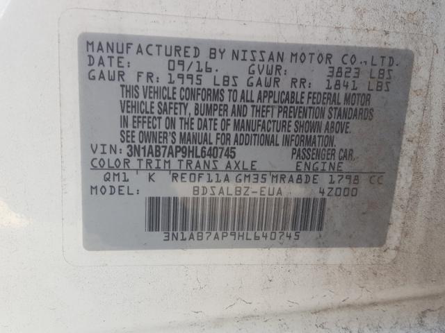 Photo 9 VIN: 3N1AB7AP9HL640745 - NISSAN SENTRA S 