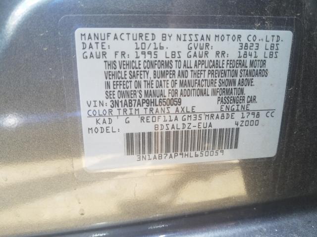 Photo 9 VIN: 3N1AB7AP9HL650059 - NISSAN SENTRA S 