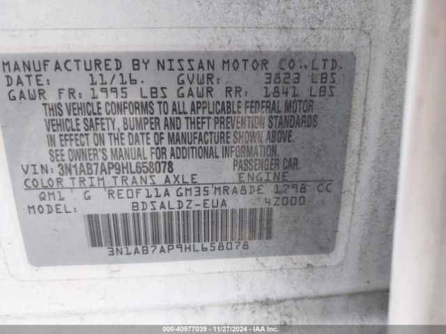 Photo 8 VIN: 3N1AB7AP9HL658078 - NISSAN SENTRA 