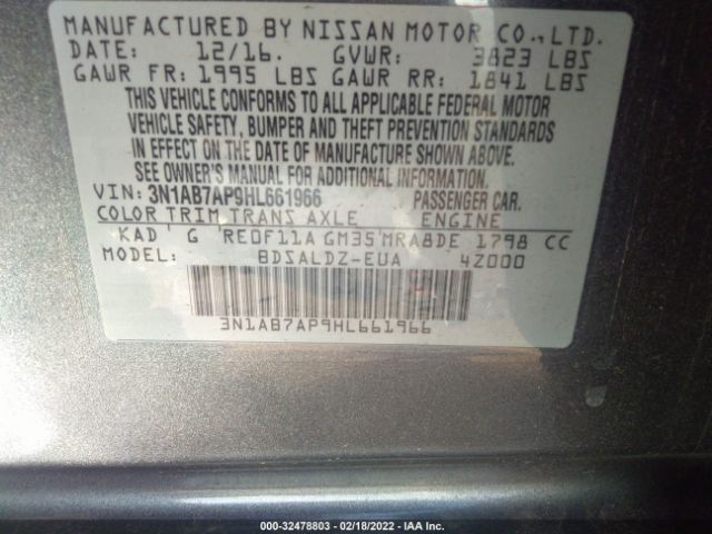 Photo 8 VIN: 3N1AB7AP9HL661966 - NISSAN SENTRA 