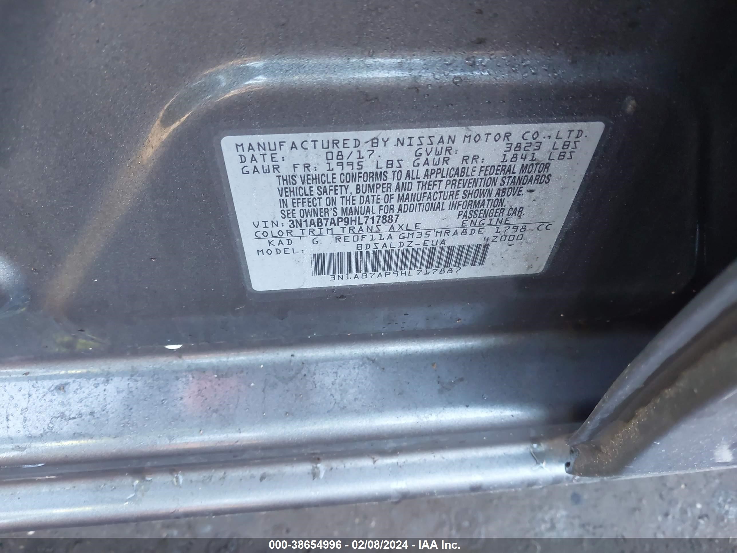 Photo 8 VIN: 3N1AB7AP9HL717887 - NISSAN SENTRA 