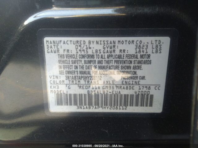 Photo 8 VIN: 3N1AB7AP9HY208112 - NISSAN SENTRA 