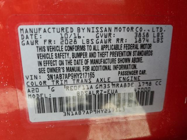 Photo 12 VIN: 3N1AB7AP9HY217165 - NISSAN SENTRA S 