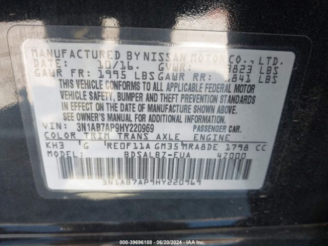 Photo 8 VIN: 3N1AB7AP9HY220969 - NISSAN SENTRA 