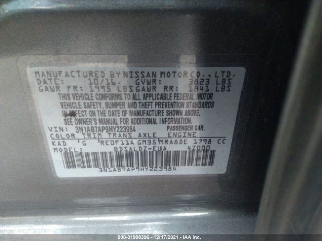 Photo 8 VIN: 3N1AB7AP9HY223984 - NISSAN SENTRA 