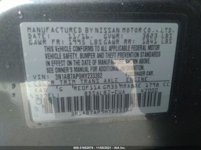 Photo 8 VIN: 3N1AB7AP9HY233382 - NISSAN SENTRA 