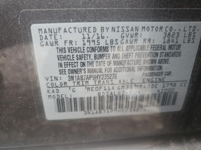 Photo 9 VIN: 3N1AB7AP9HY235276 - NISSAN SENTRA S 