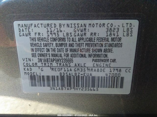 Photo 8 VIN: 3N1AB7AP9HY235665 - NISSAN SENTRA 