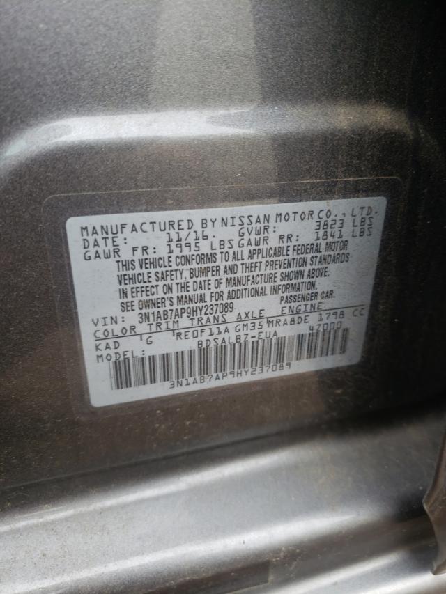 Photo 9 VIN: 3N1AB7AP9HY237089 - NISSAN SENTRA S 