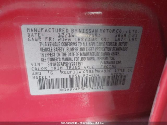 Photo 8 VIN: 3N1AB7AP9HY241191 - NISSAN SENTRA 