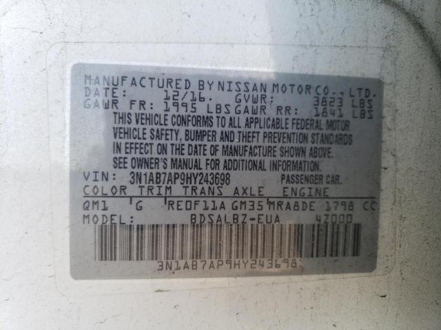 Photo 11 VIN: 3N1AB7AP9HY243698 - NISSAN SENTRA 