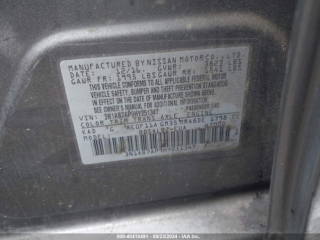 Photo 8 VIN: 3N1AB7AP9HY251347 - NISSAN SENTRA 