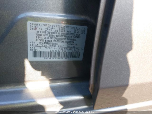 Photo 8 VIN: 3N1AB7AP9HY251865 - NISSAN SENTRA 