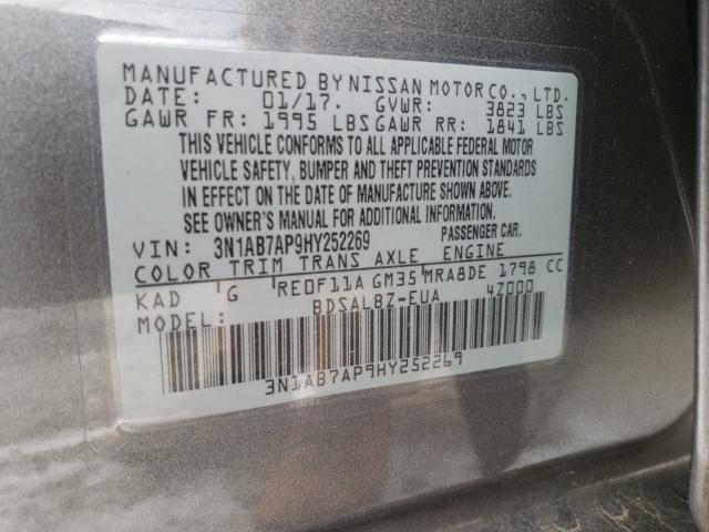 Photo 9 VIN: 3N1AB7AP9HY252269 - NISSAN SENTRA S 