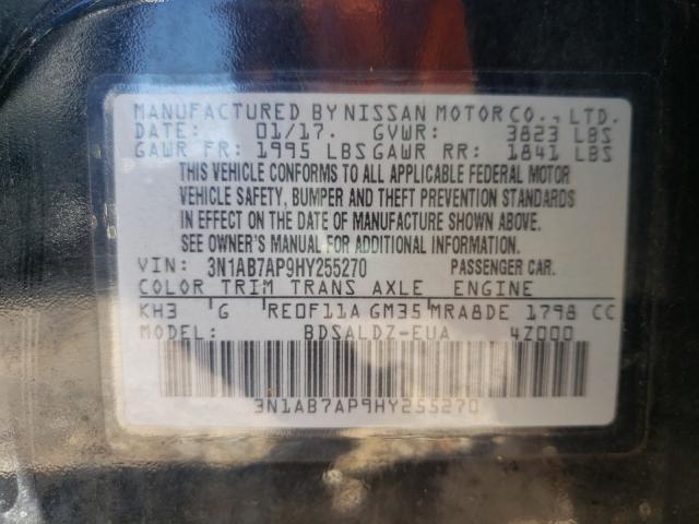 Photo 9 VIN: 3N1AB7AP9HY255270 - NISSAN SENTRA S 