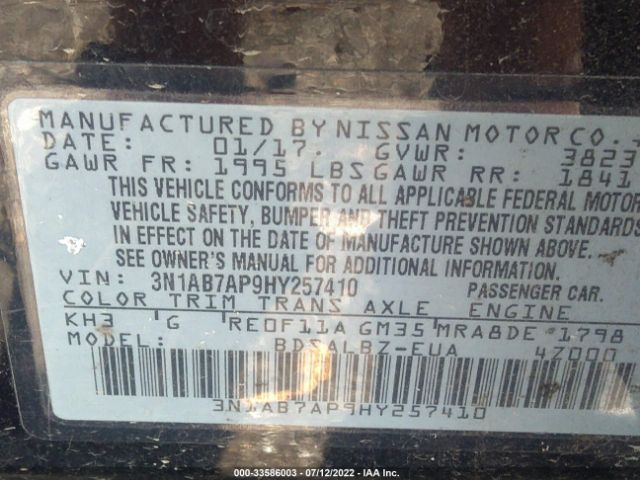 Photo 8 VIN: 3N1AB7AP9HY257410 - NISSAN SENTRA 