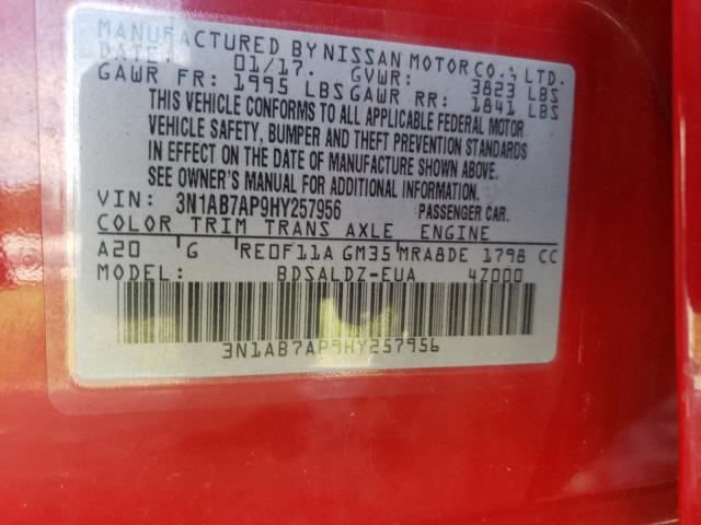 Photo 9 VIN: 3N1AB7AP9HY257956 - NISSAN SENTRA S 