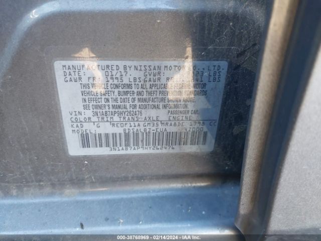 Photo 8 VIN: 3N1AB7AP9HY262476 - NISSAN SENTRA 