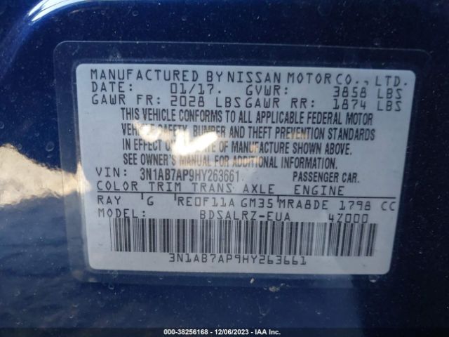 Photo 8 VIN: 3N1AB7AP9HY263661 - NISSAN SENTRA 