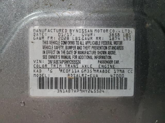 Photo 12 VIN: 3N1AB7AP9HY265524 - NISSAN SENTRA S 