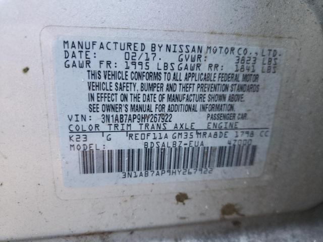 Photo 8 VIN: 3N1AB7AP9HY267922 - NISSAN SENTRA S 