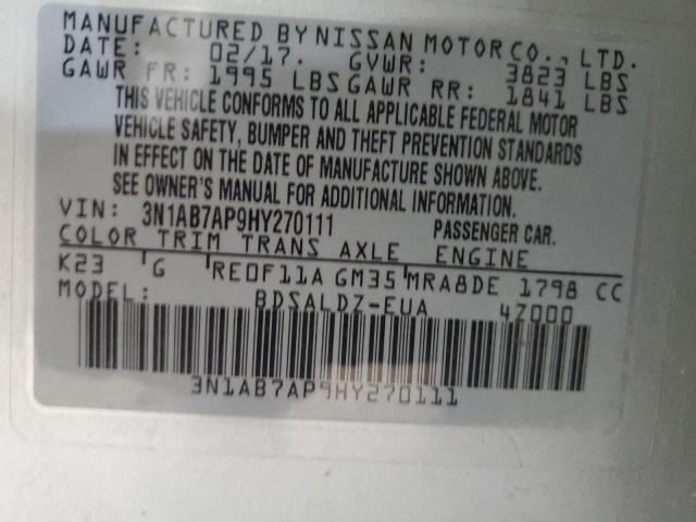 Photo 11 VIN: 3N1AB7AP9HY270111 - NISSAN SENTRA S 