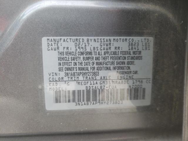 Photo 9 VIN: 3N1AB7AP9HY273803 - NISSAN SENTRA S 