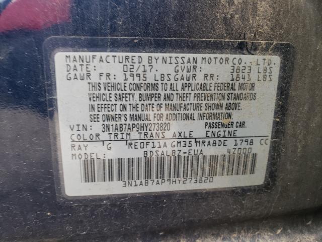 Photo 9 VIN: 3N1AB7AP9HY273820 - NISSAN SENTRA S 