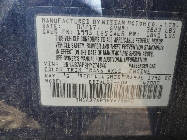 Photo 12 VIN: 3N1AB7AP9HY274840 - NISSAN SENTRA 