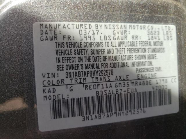 Photo 9 VIN: 3N1AB7AP9HY292576 - NISSAN SENTRA S 