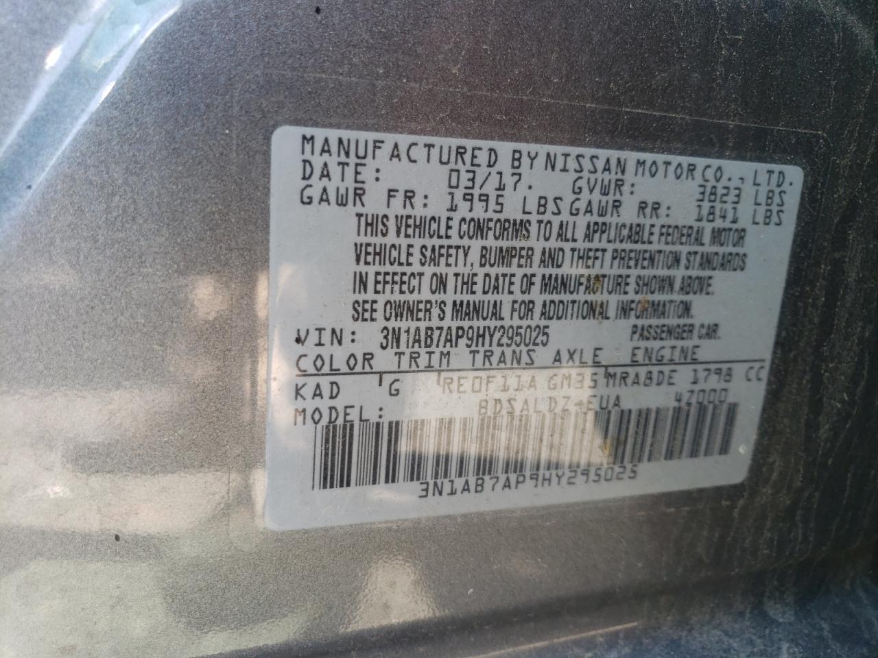 Photo 11 VIN: 3N1AB7AP9HY295025 - NISSAN SENTRA 