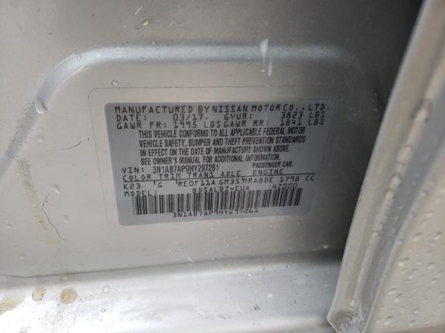 Photo 9 VIN: 3N1AB7AP9HY297261 - NISSAN SENTRA S 