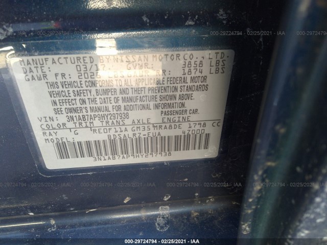 Photo 8 VIN: 3N1AB7AP9HY297938 - NISSAN SENTRA 