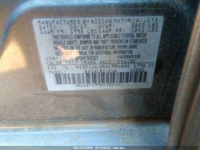 Photo 8 VIN: 3N1AB7AP9HY302507 - NISSAN SENTRA 