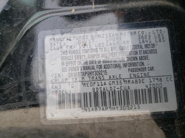 Photo 9 VIN: 3N1AB7AP9HY309215 - NISSAN SENTRA S 