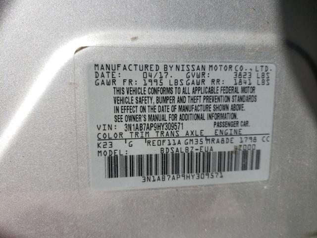 Photo 11 VIN: 3N1AB7AP9HY309571 - NISSAN SENTRA S 