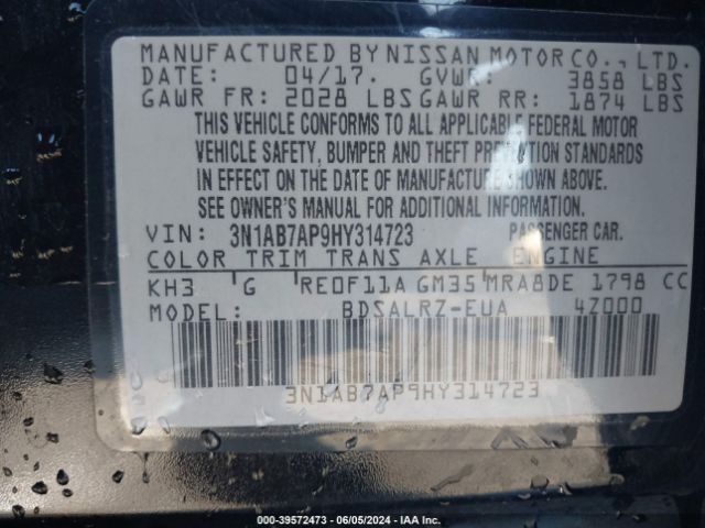 Photo 8 VIN: 3N1AB7AP9HY314723 - NISSAN SENTRA 