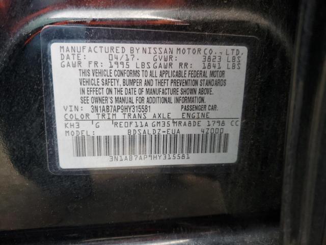 Photo 11 VIN: 3N1AB7AP9HY315581 - NISSAN SENTRA S 