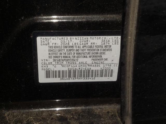 Photo 9 VIN: 3N1AB7AP9HY335412 - NISSAN SENTRA S 