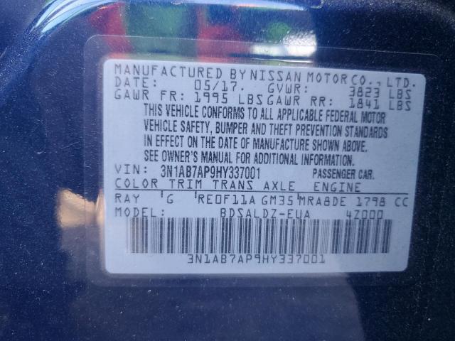 Photo 11 VIN: 3N1AB7AP9HY337001 - NISSAN SENTRA S 