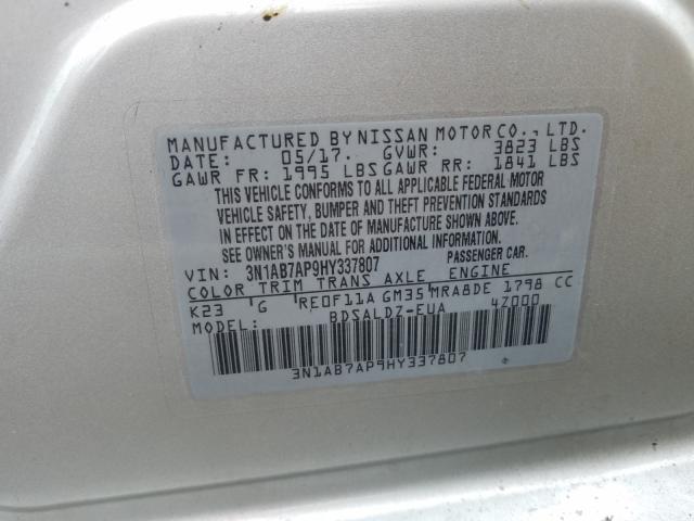 Photo 9 VIN: 3N1AB7AP9HY337807 - NISSAN SENTRA S 