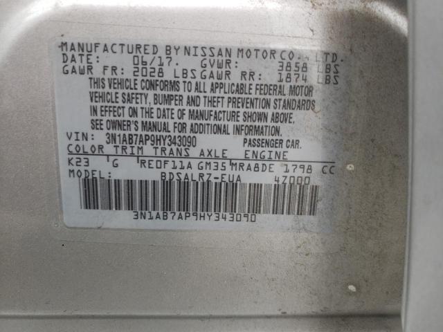 Photo 9 VIN: 3N1AB7AP9HY343090 - NISSAN SENTRA S 