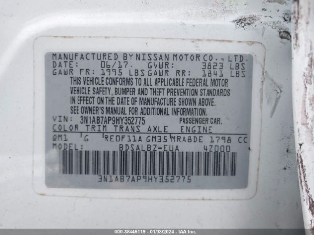 Photo 8 VIN: 3N1AB7AP9HY352775 - NISSAN SENTRA 