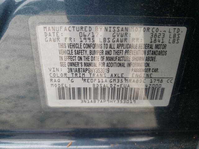 Photo 9 VIN: 3N1AB7AP9HY353019 - NISSAN SENTRA S 