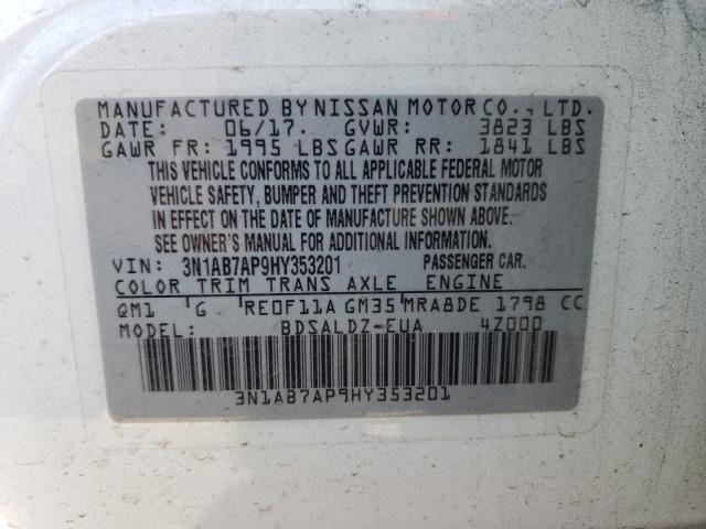 Photo 9 VIN: 3N1AB7AP9HY353201 - NISSAN SENTRA S 