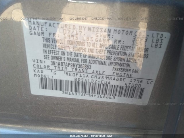 Photo 8 VIN: 3N1AB7AP9HY368863 - NISSAN SENTRA 