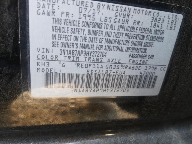 Photo 9 VIN: 3N1AB7AP9HY372704 - NISSAN SENTRA S 